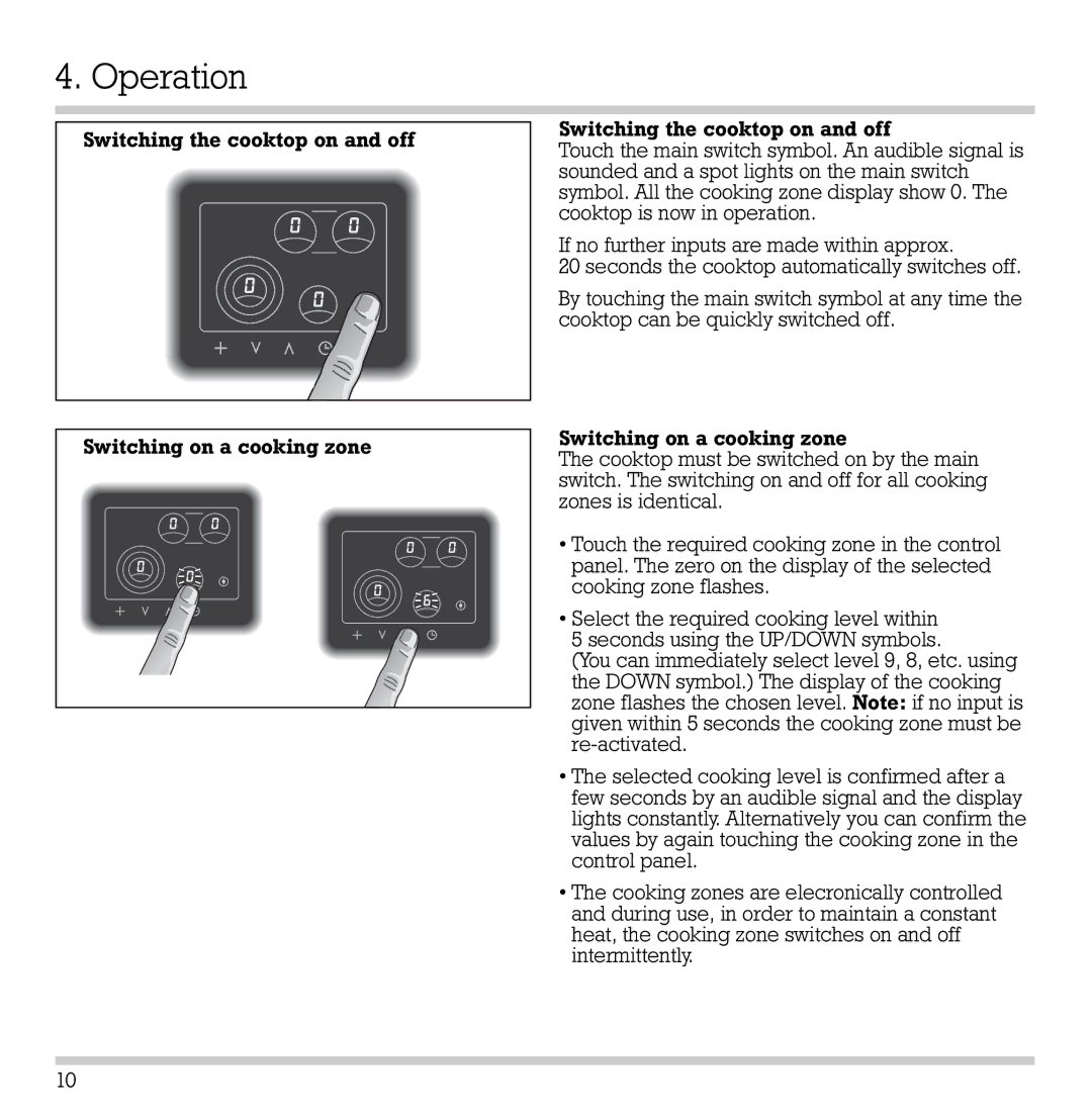 Gaggenau CK 481-6 manual Operation 