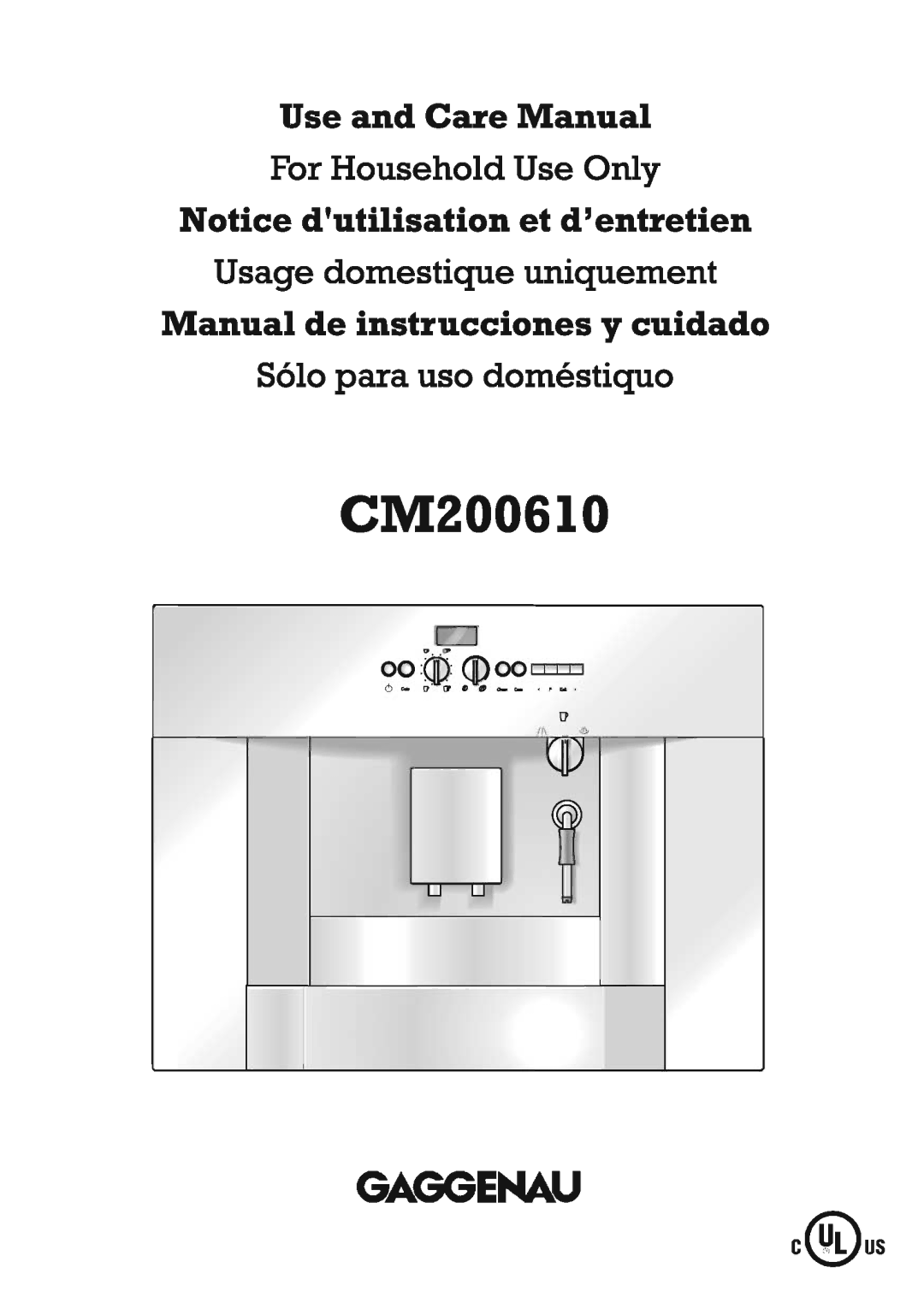 Gaggenau CM200610 manual 