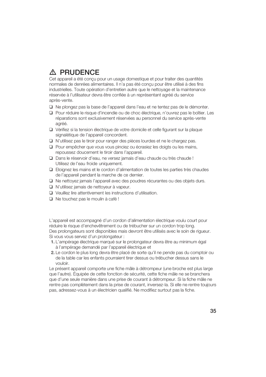 Gaggenau CM200610 manual Prudence 