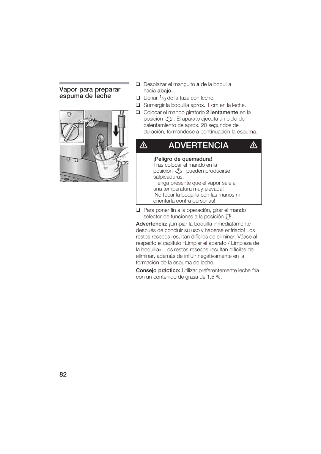 Gaggenau CM200610 manual Vapo pa a Epa a #made Leche 