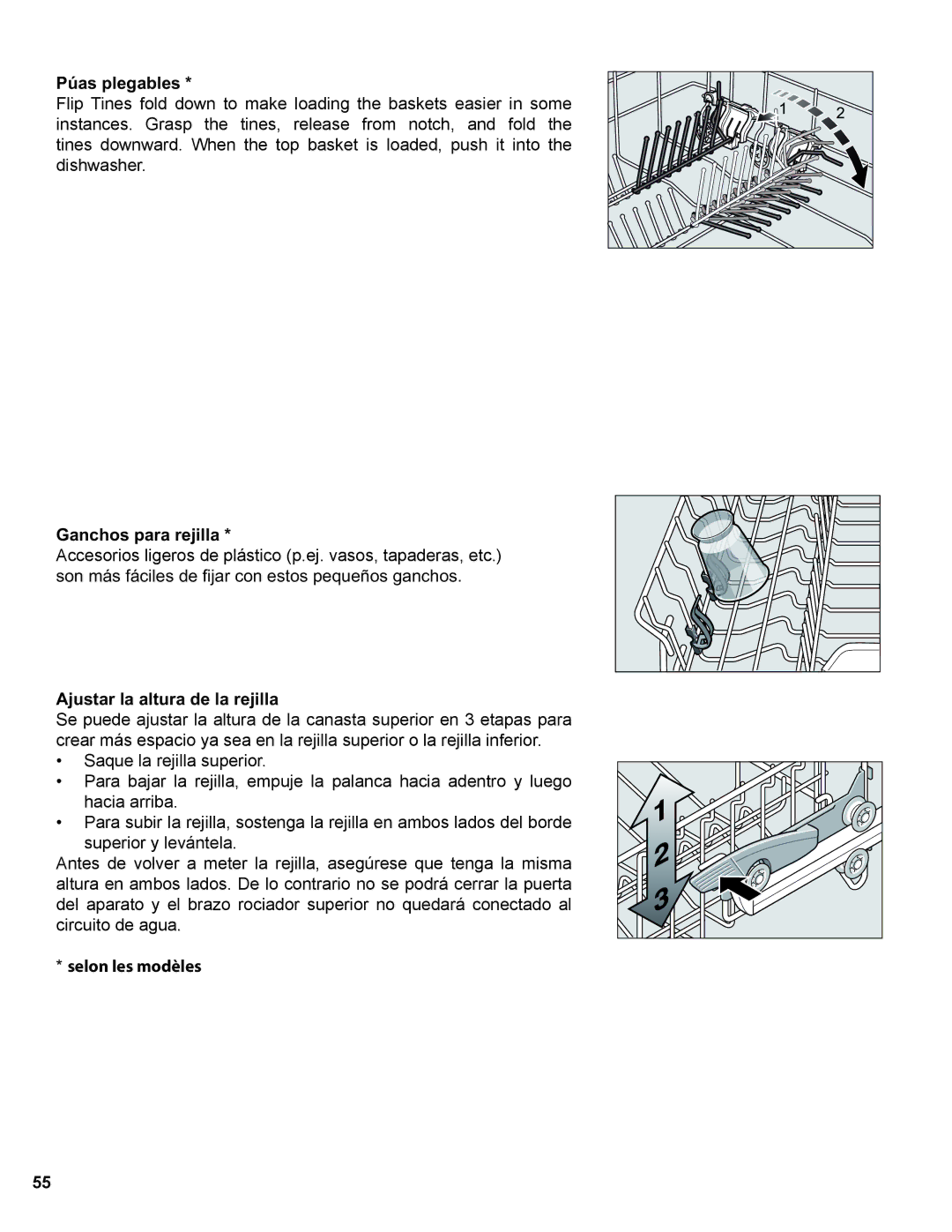 Gaggenau DF 241 manual ~DvSohjdeohv, DqfkrvSdudUhmlood, Accesorios ligeros de plástico p.ej. vasos, tapaderas, etc 