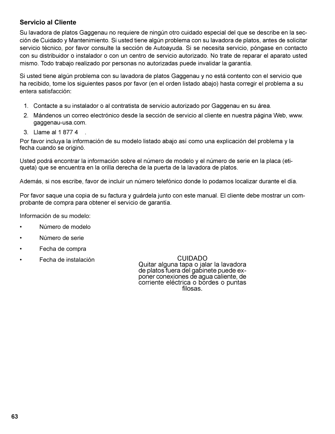 Gaggenau DF 241 manual De platos fuera del gabinete puede ex, Poner conexiones de agua caliente, de 