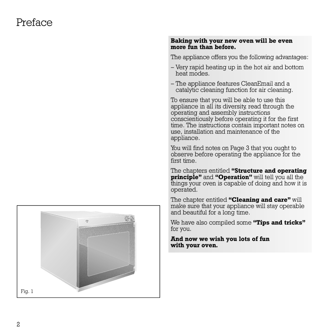 Gaggenau EB 204/205 manual Preface 