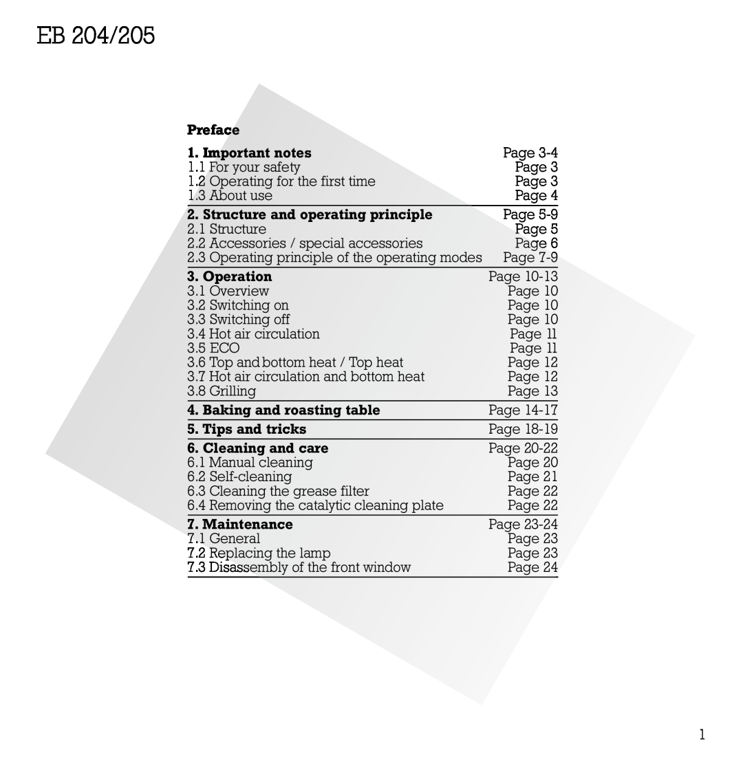 Gaggenau EB 204/205 manual 