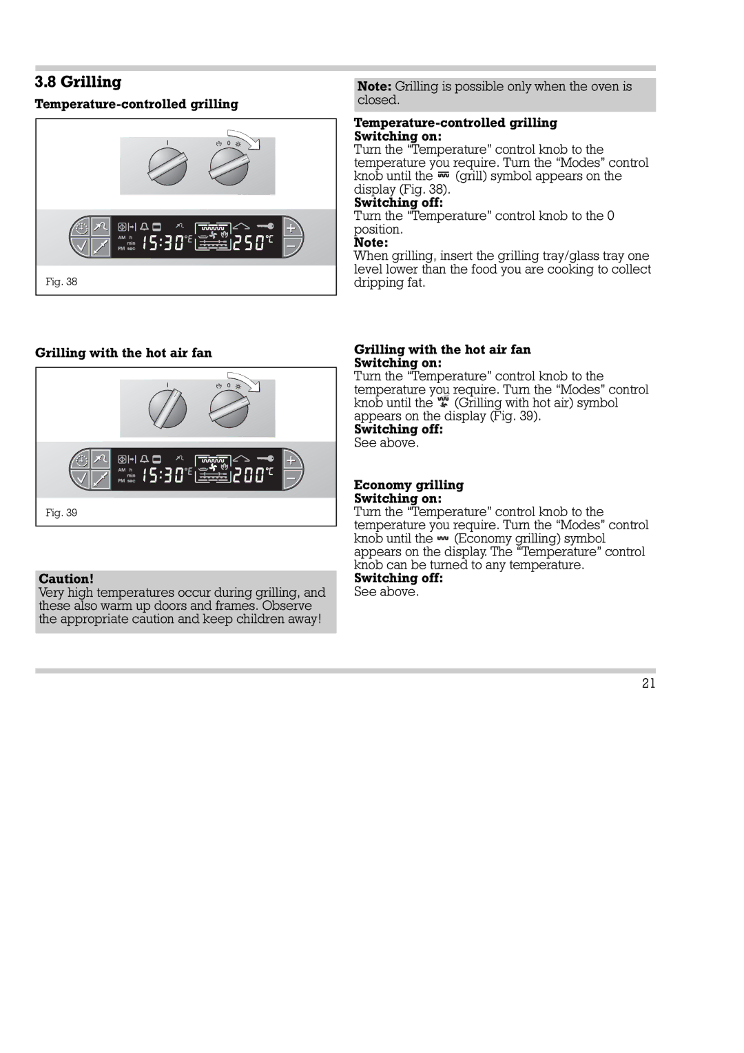 Gaggenau EB 290/291, EB 270/271 installation instructions Grilling 