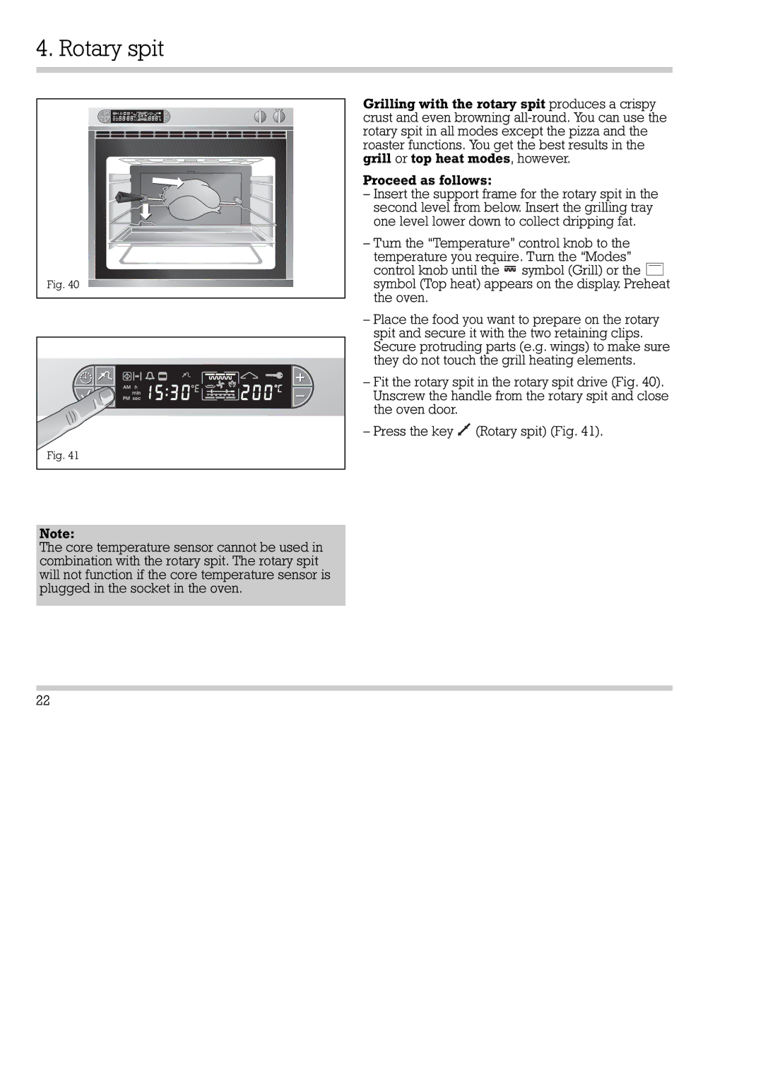 Gaggenau EB 270/271, EB 290/291 installation instructions Rotary spit 