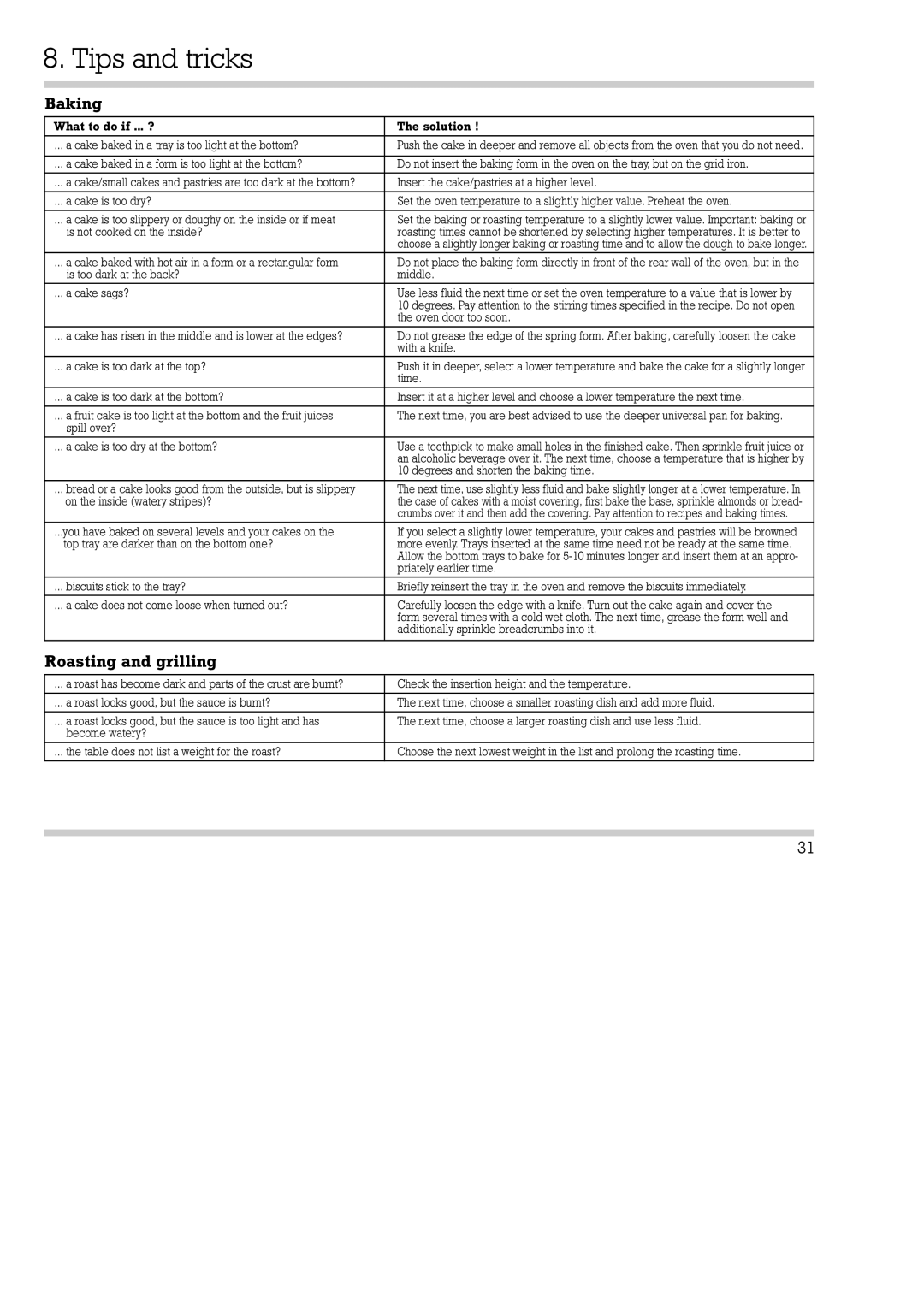 Gaggenau EB 290/291, EB 270/271 installation instructions Tips and tricks, Roasting and grilling 