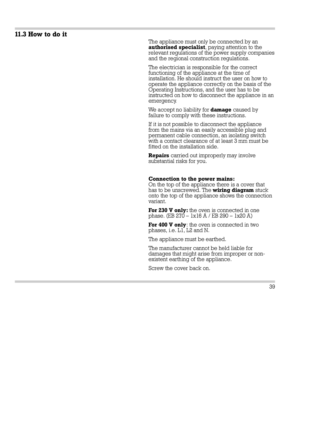 Gaggenau EB 290/291, EB 270/271 installation instructions How to do it 