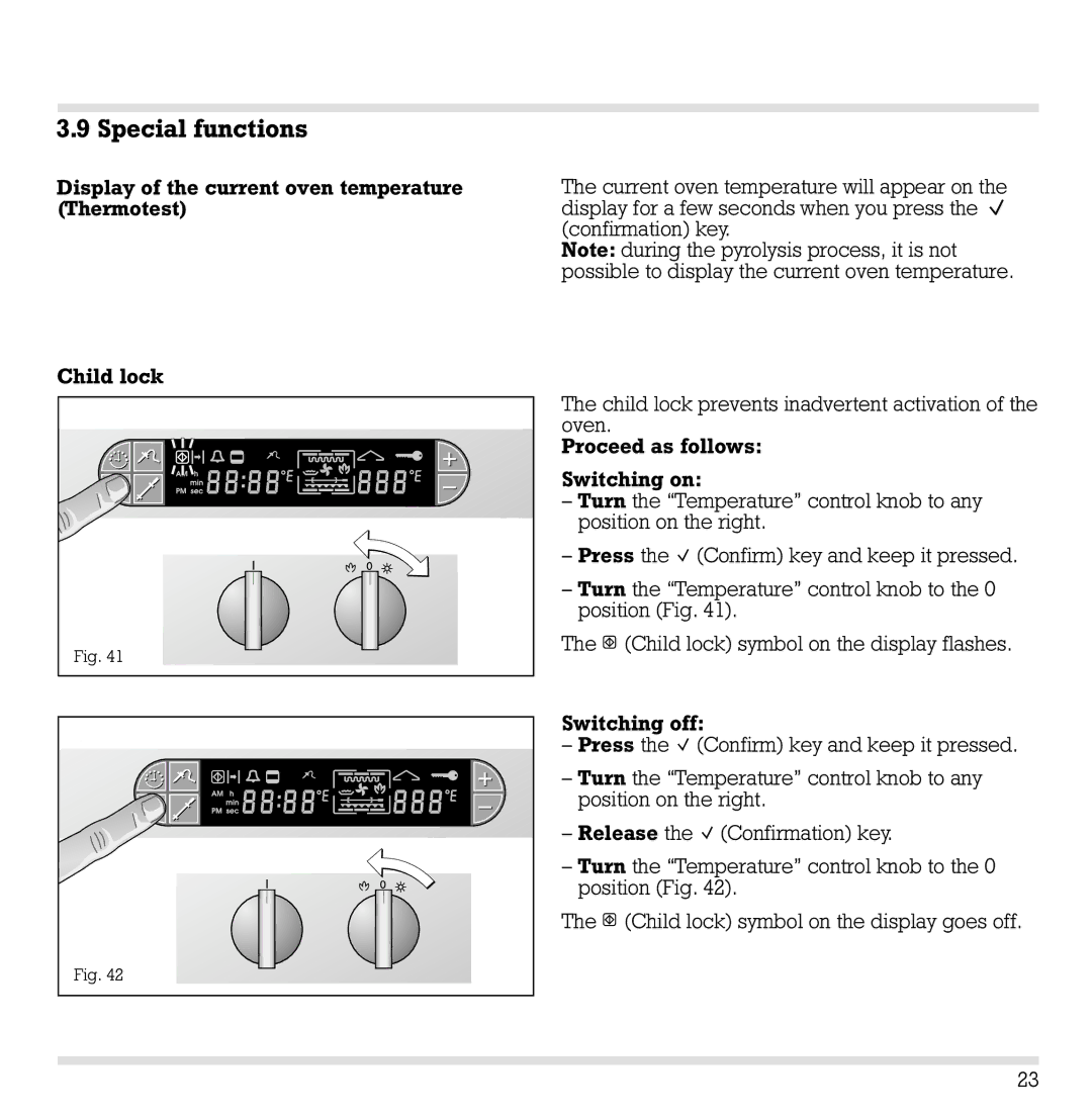 Gaggenau EB 270, EB 291, EB 290, EB 271 manual Special functions 