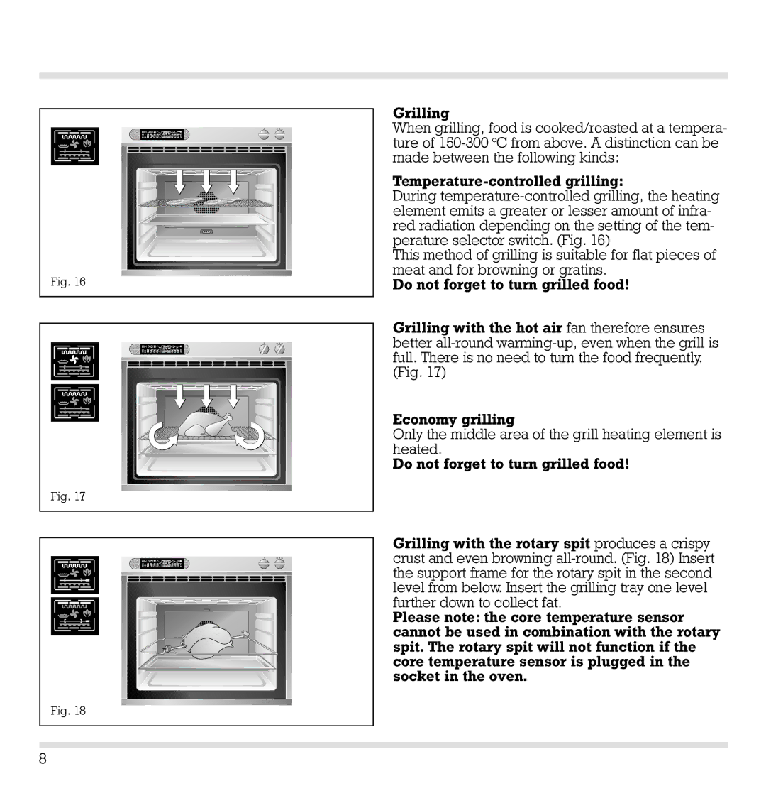 Gaggenau EB 291, EB 290, EB 271, EB 270 manual When grilling, food is cooked/roasted at a tempera 