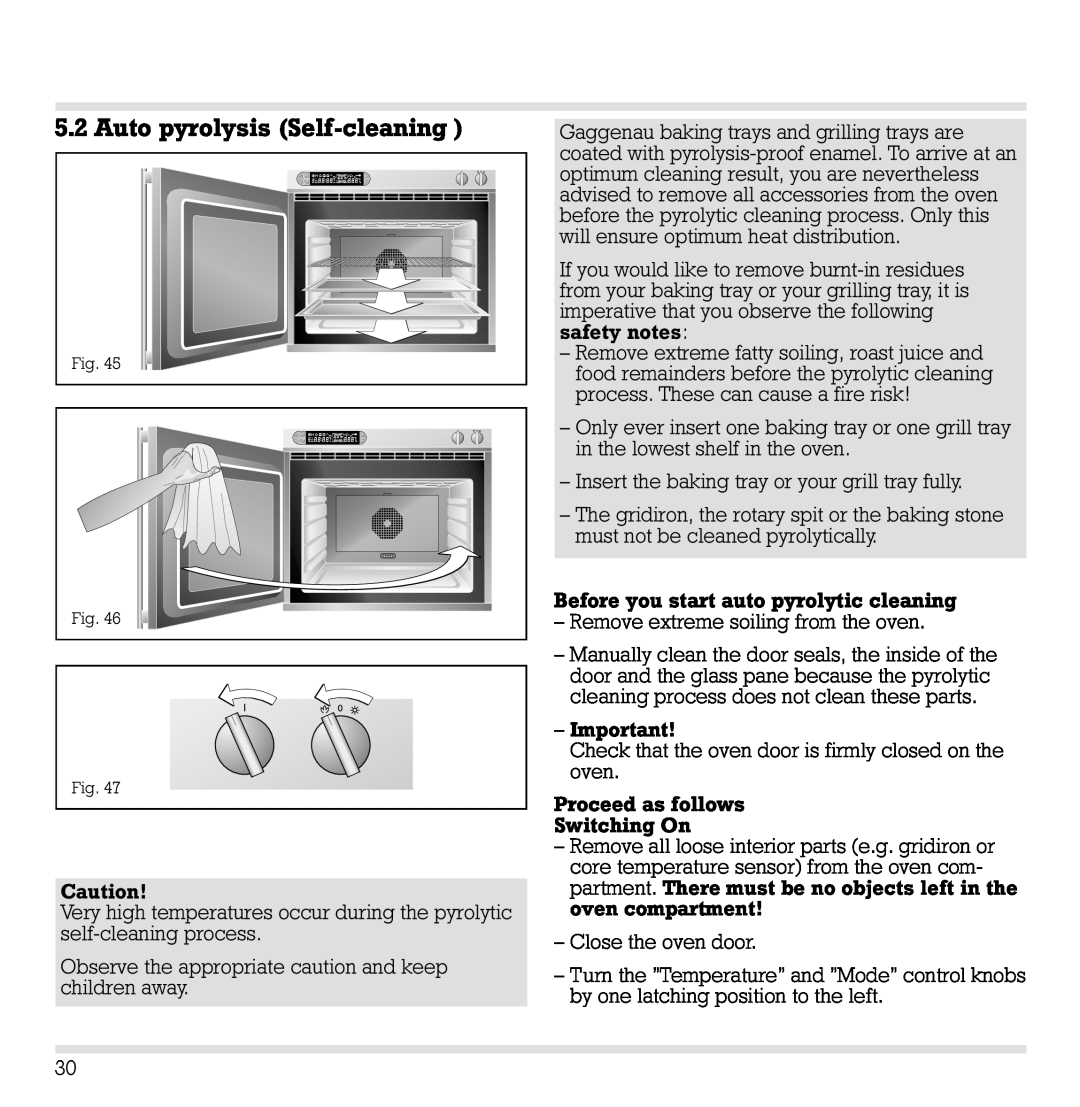 Gaggenau EB 271, EB 291, EB 290, EB 270 manual Auto pyrolysis Self-cleaning 