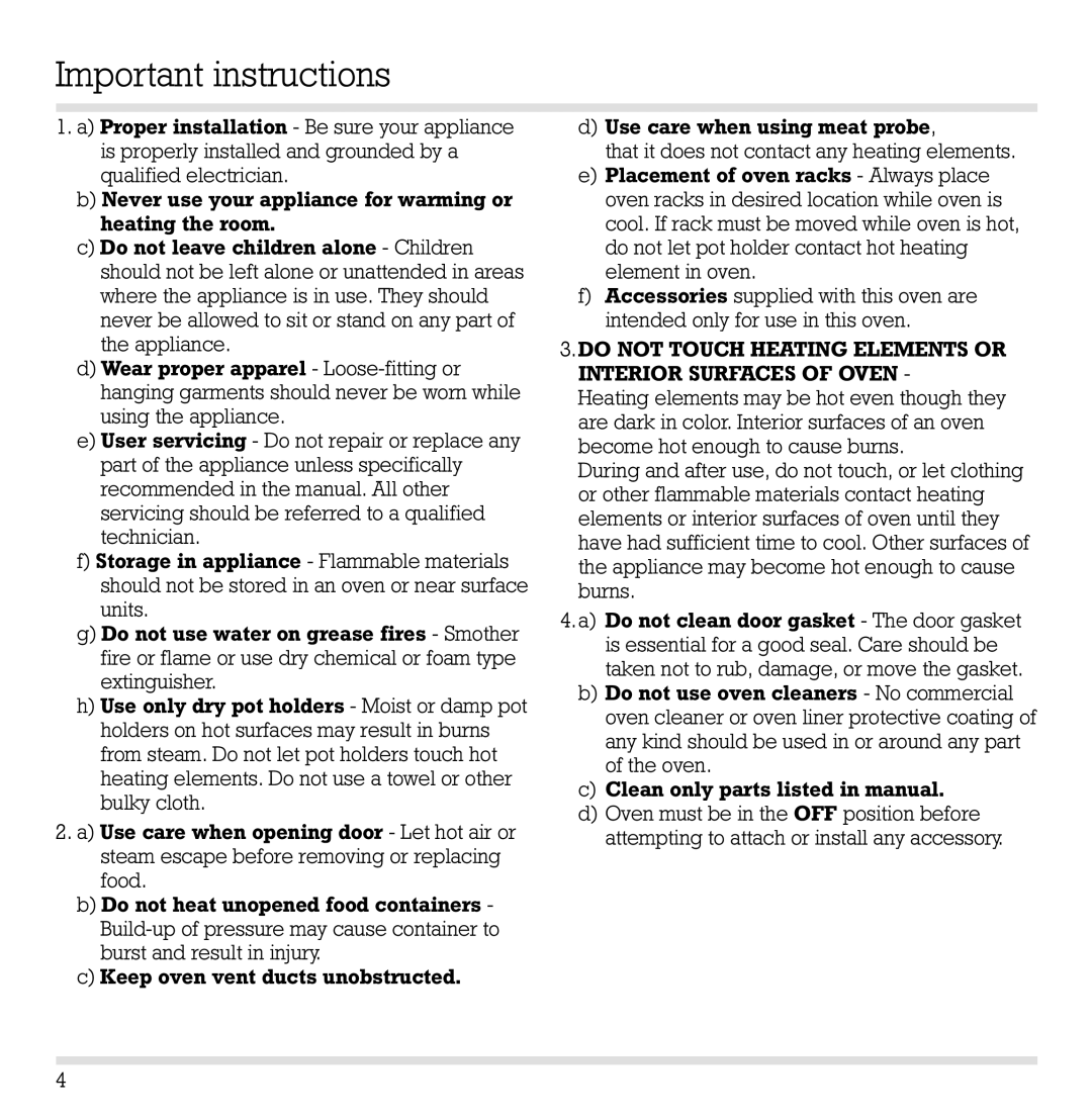 Gaggenau ED 220/221-6 manual Important instructions 