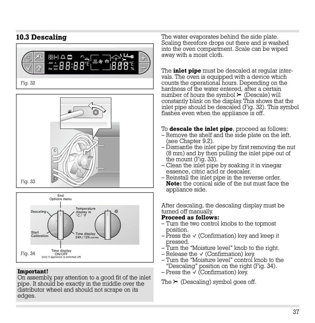 Gaggenau ED221, ED 220 manual Descaling 