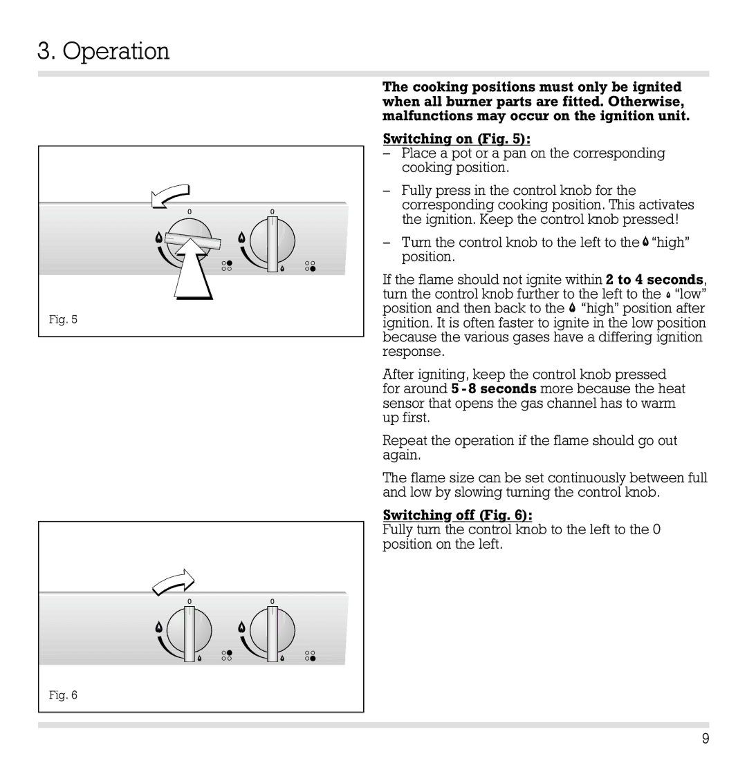 Gaggenau KG 260 CA manual Operation 