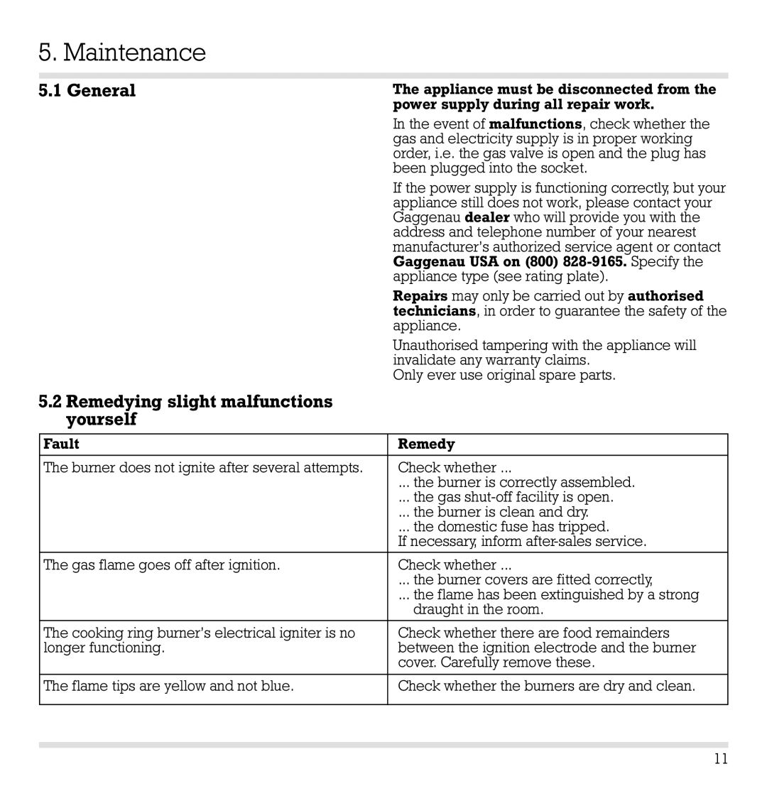 Gaggenau KG 260 CA manual Maintenance, General Remedying slight malfunctions yourself 