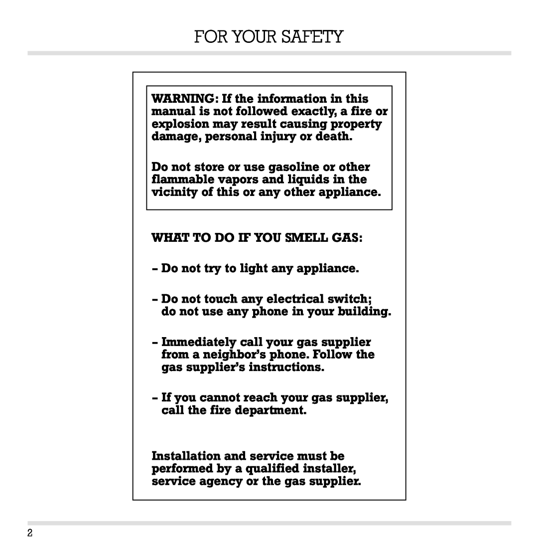 Gaggenau KG 260 CA manual For Your Safety 