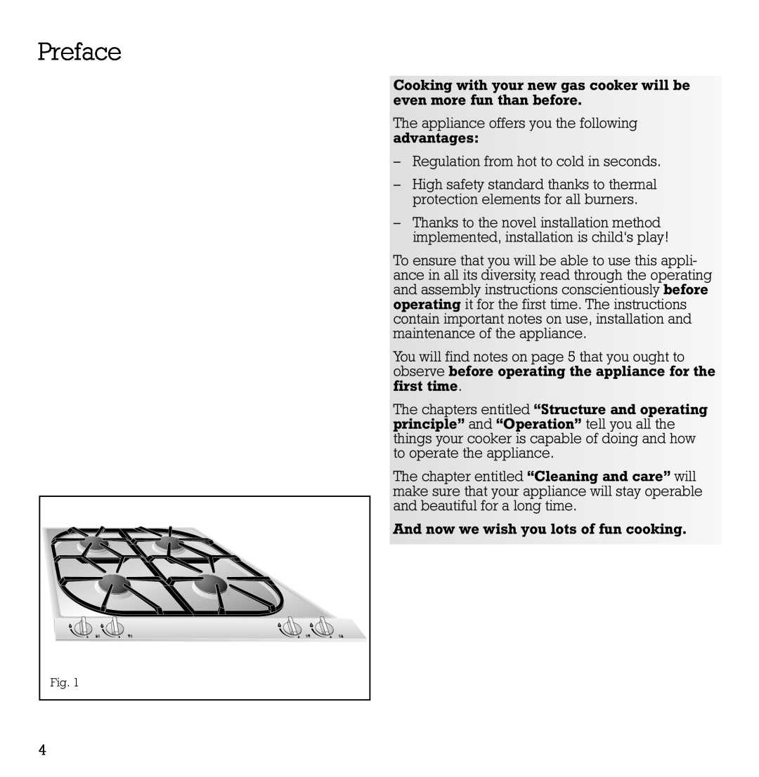 Gaggenau KG 260 CA manual Preface 
