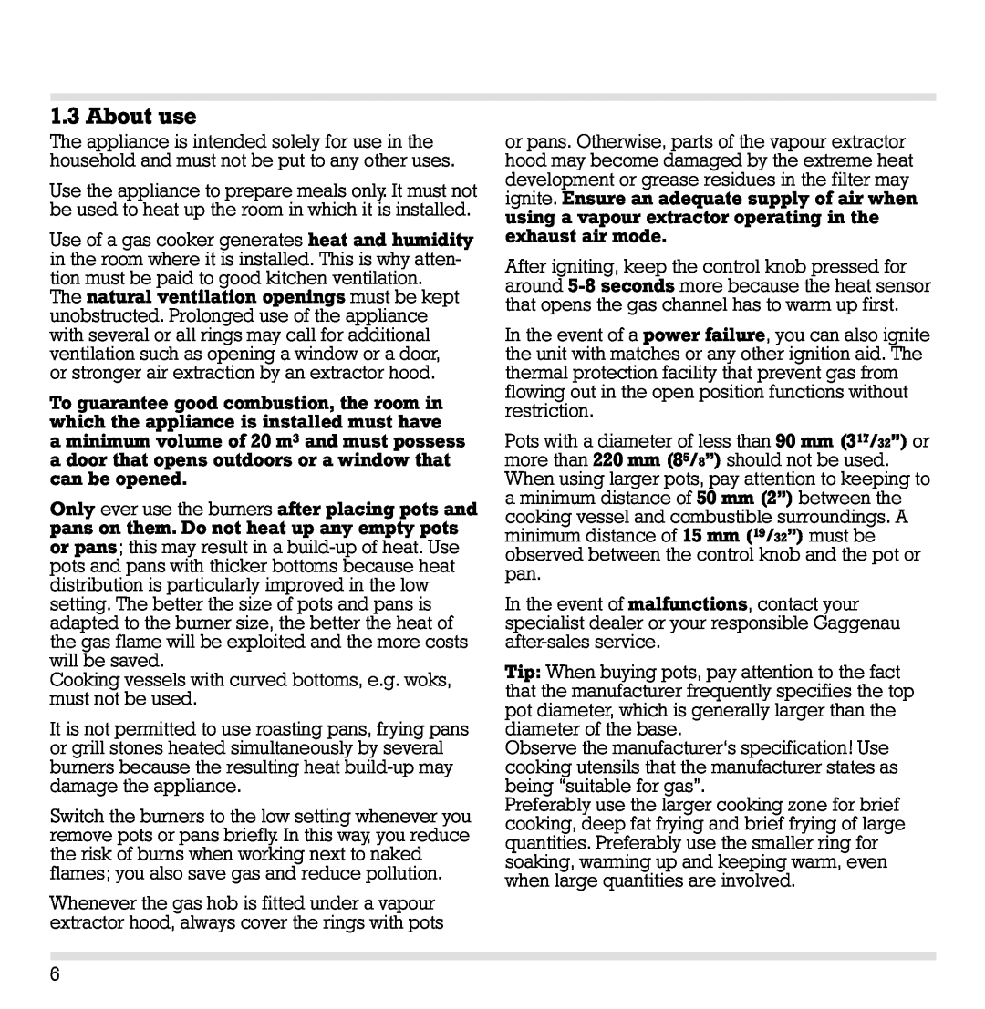Gaggenau KG 260 CA manual About use 