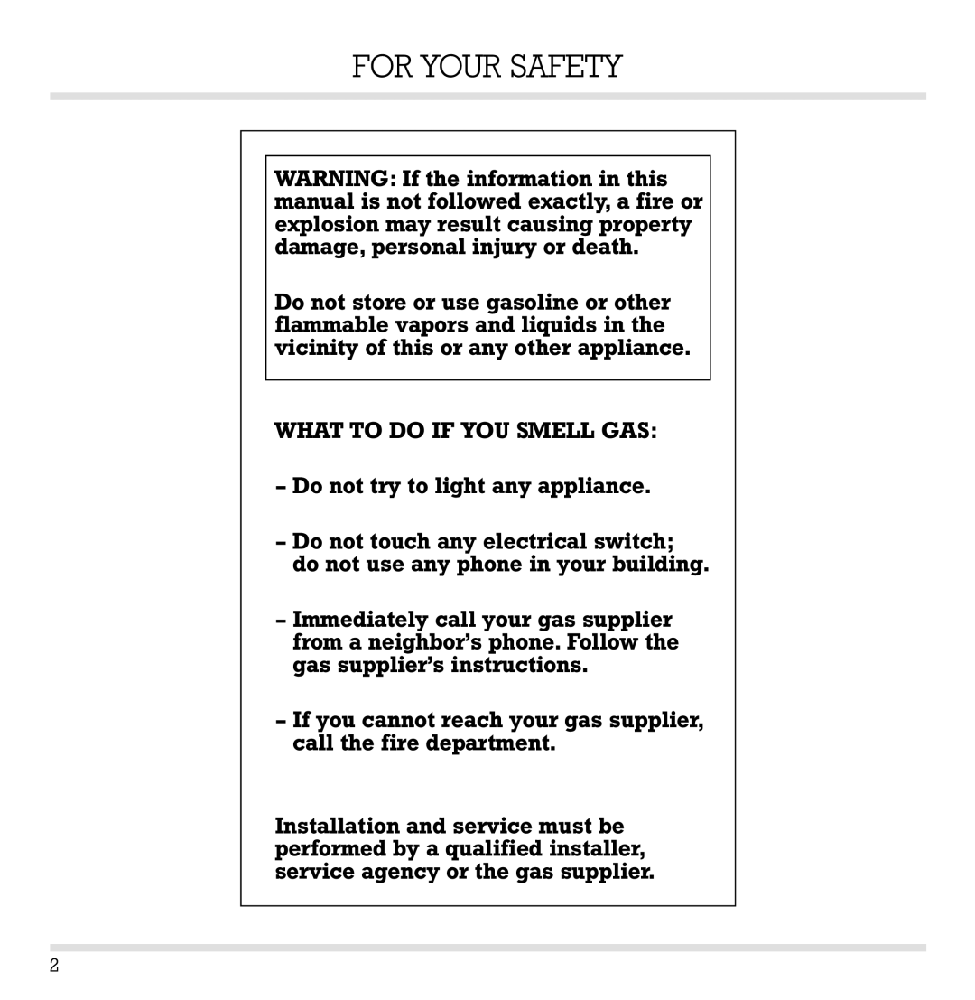 Gaggenau KG 291 CA installation manual For Your Safety 