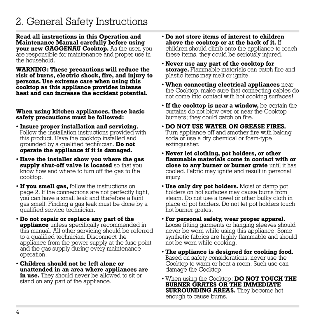 Gaggenau KG 291 CA installation manual General Safety Instructions 