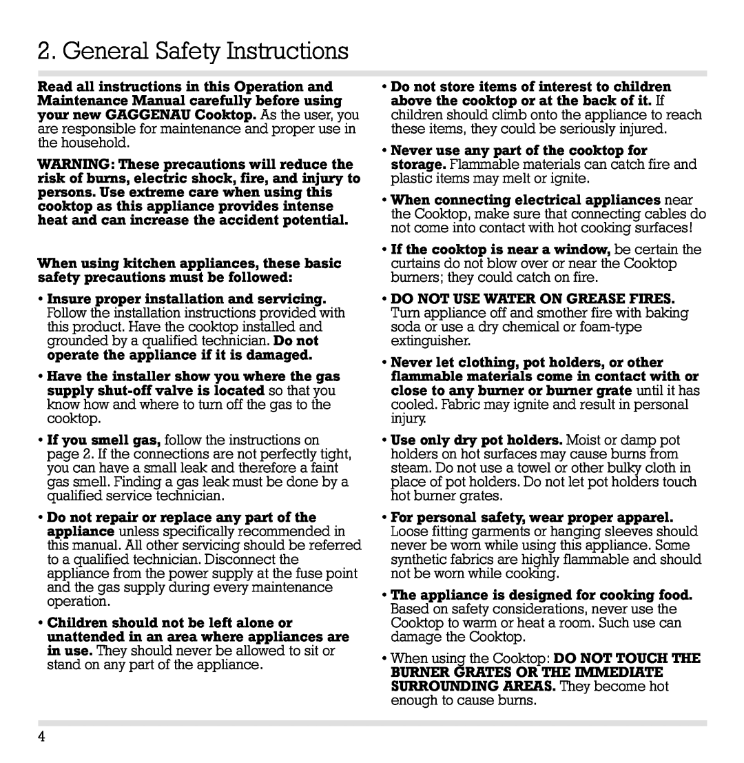 Gaggenau KG 291 CA installation manual General Safety Instructions 