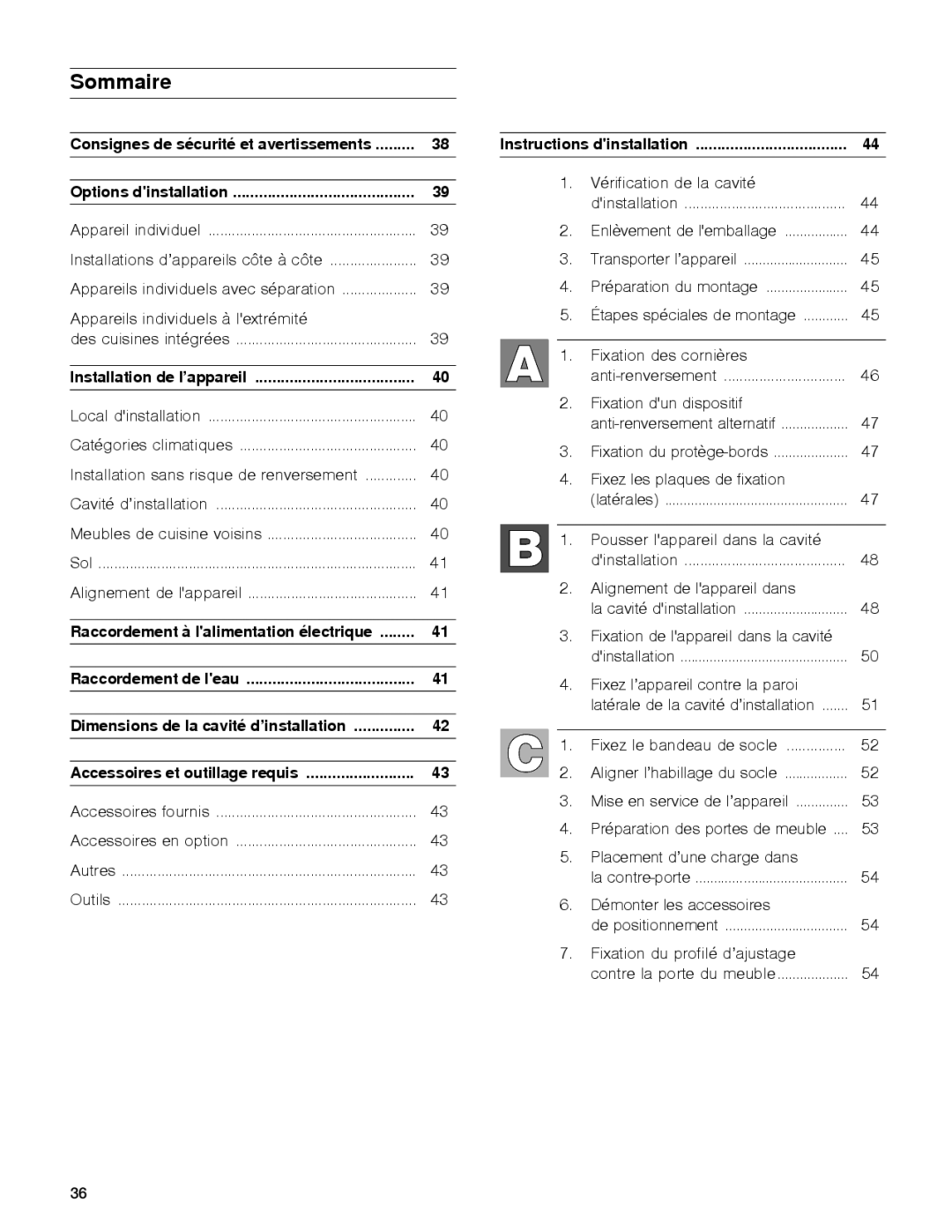 Gaggenau rc 462/413 rf 411/413 rf 461/463 rf 471 rw 414/464 manual Sommaire, Consignes de sécurité et avertissements 