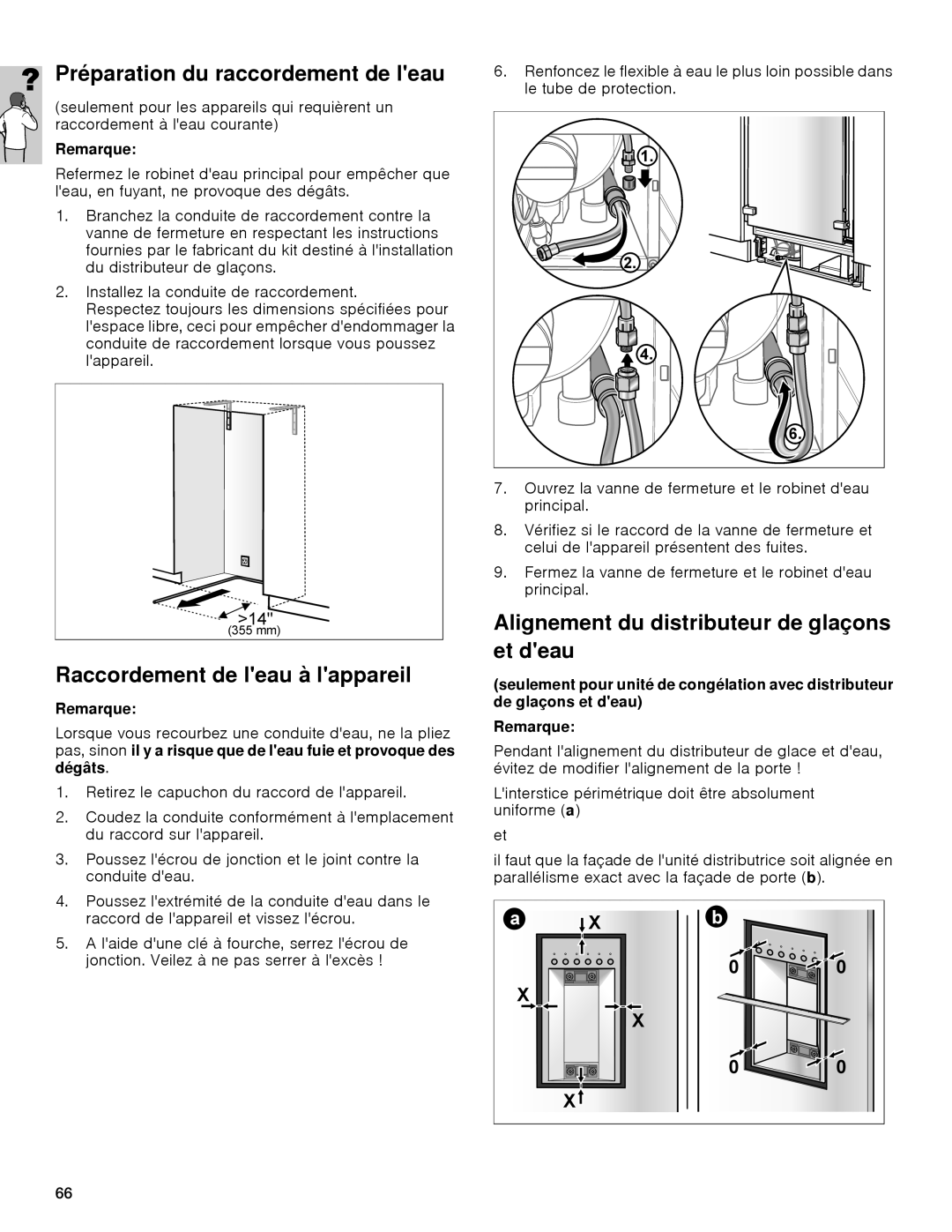 Gaggenau rc 462/413 rf 411/413 rf 461/463 rf 471 rw 414/464 manual Préparation du raccordement de leau 