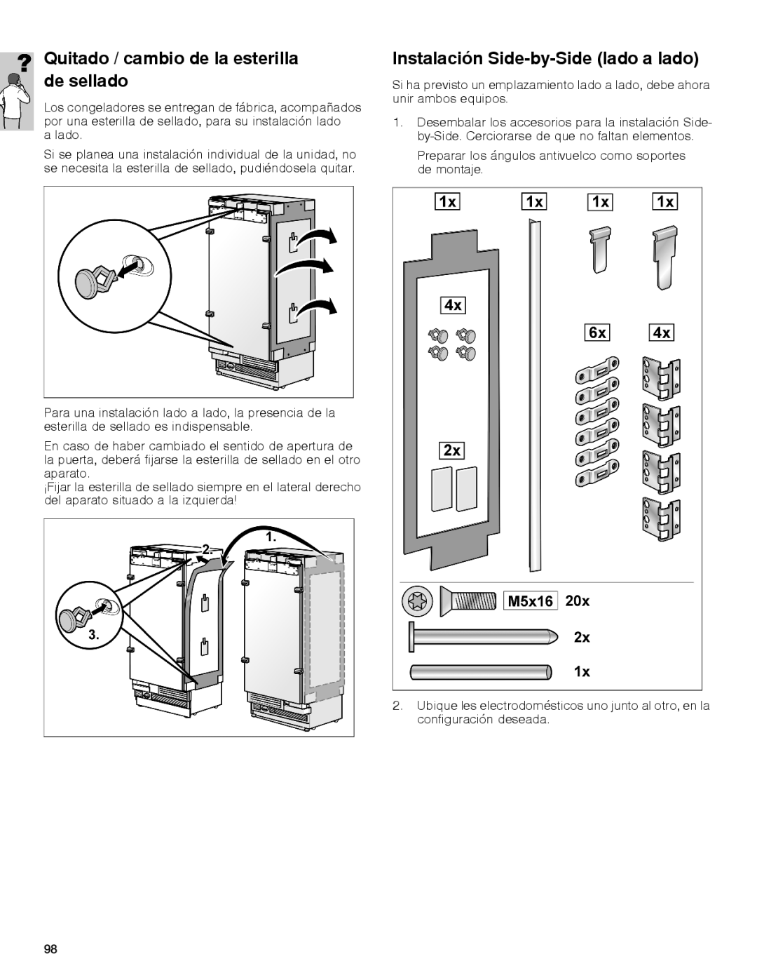 Gaggenau rc 462/413 rf 411/413 rf 461/463 rf 471 rw 414/464 manual Quitado / cambio de la esterilla de sellado 