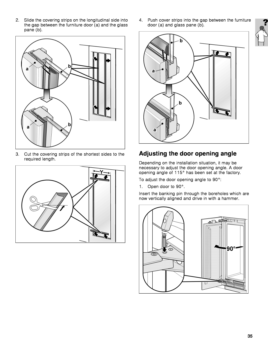 Gaggenau rc 462/413 rf 411/413 rf 461/463 rf 471 rw 414/464 manual Adjusting the door opening angle 