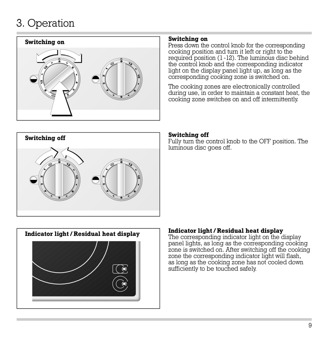 Gaggenau VC 422-610 manual Operation 