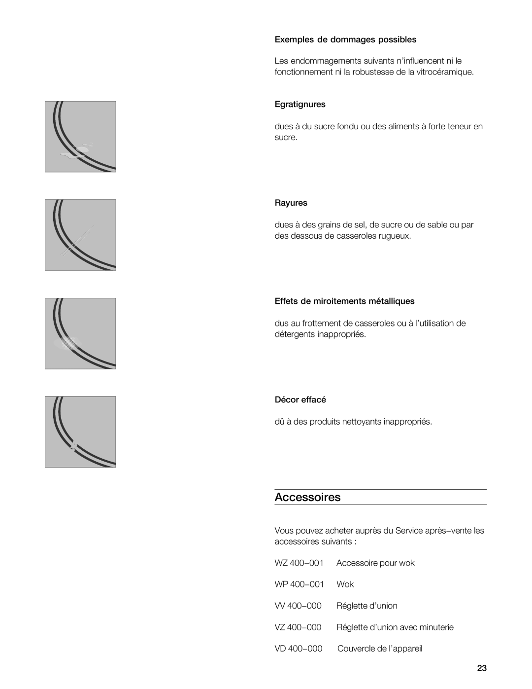 Gaggenau VI 411611 manual Accessoires 