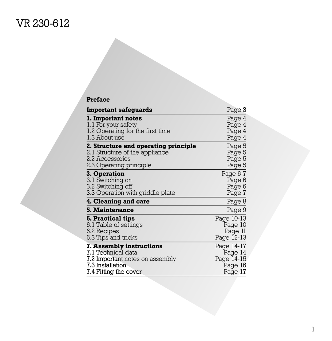 Gaggenau VR 230-612 manual 