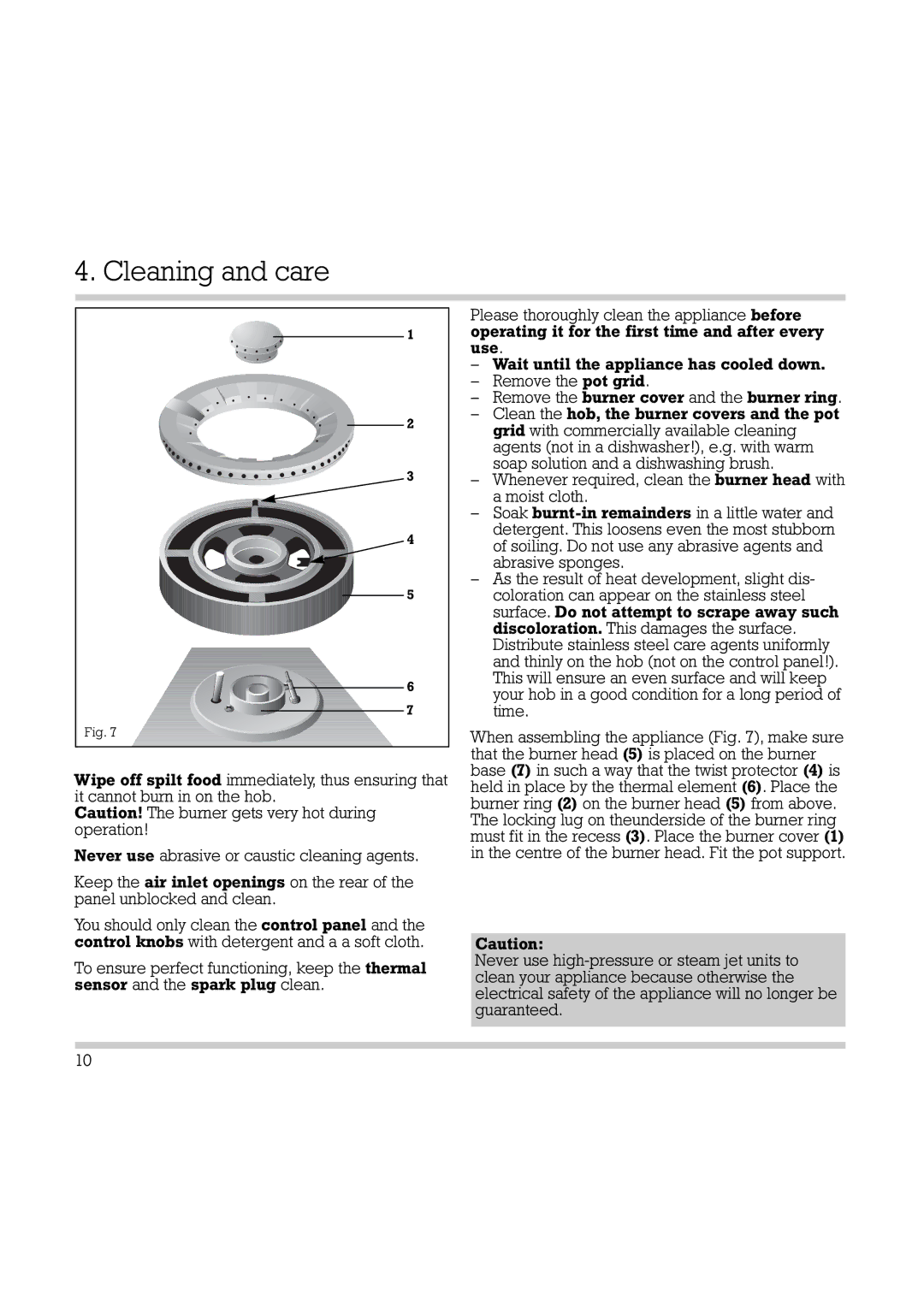 Gaggenau Wok manual Cleaning and care 