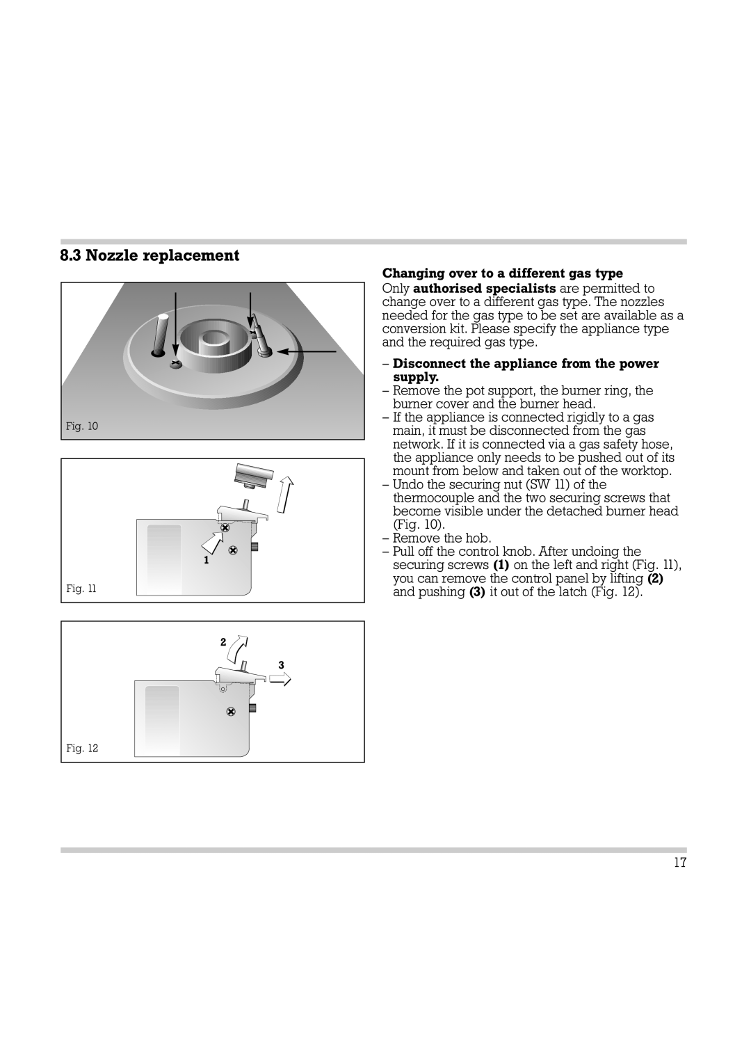 Gaggenau Wok manual Nozzle replacement 