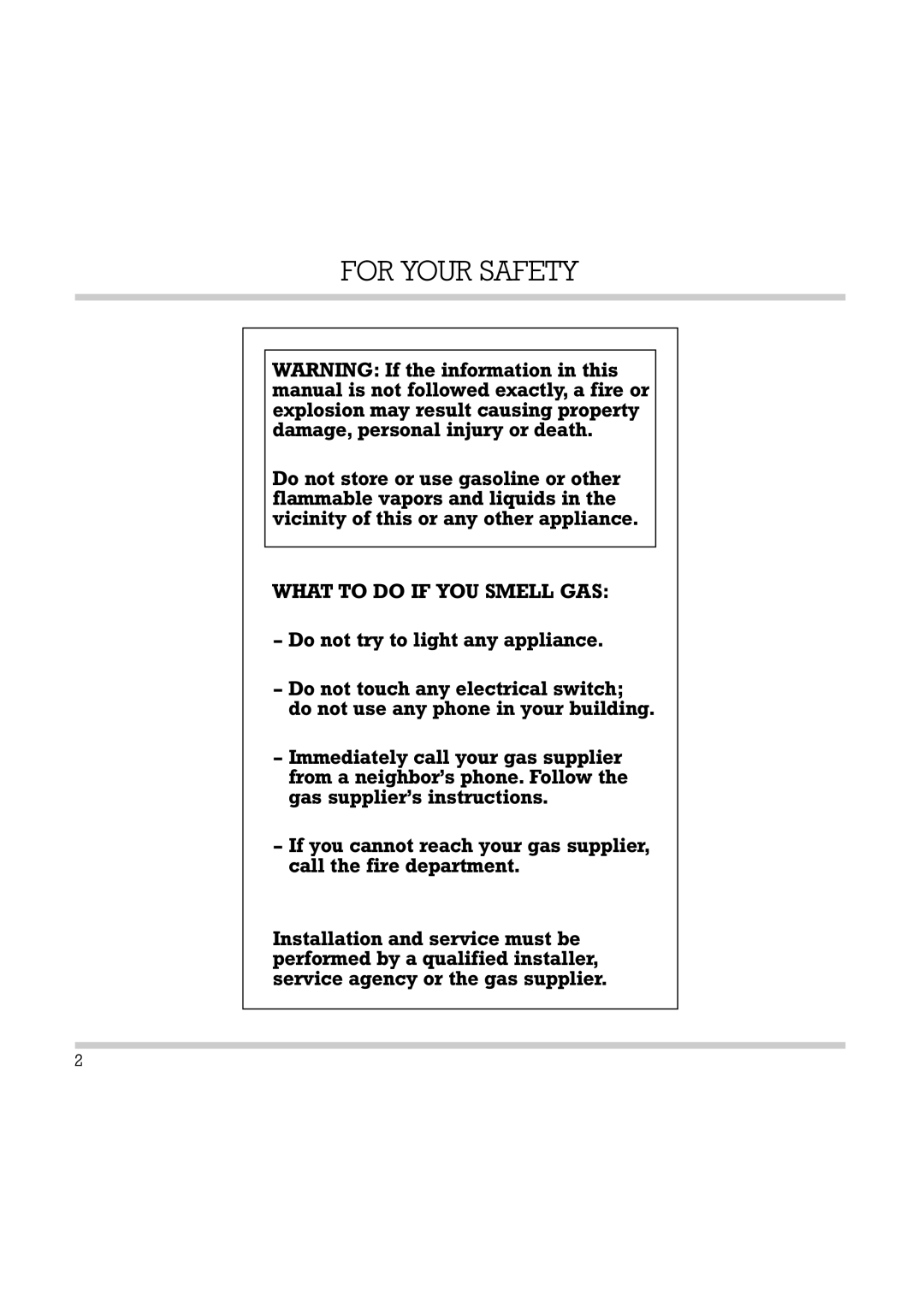 Gaggenau Wok manual For Your Safety 