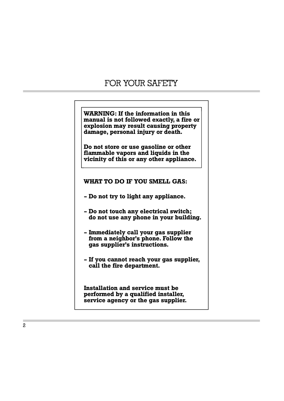 Gaggenau Wok manual For Your Safety 