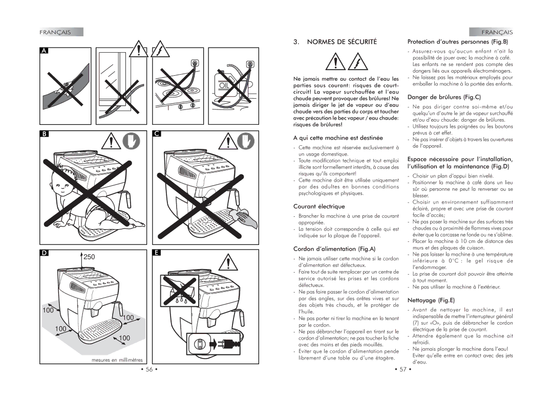 Gaggia 740602008 manual Normes DE Sécurité 