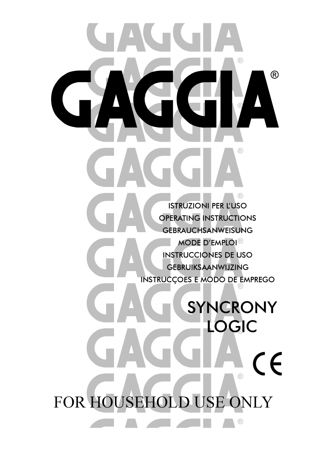 Gaggia 740903008 manual Syncrony Logic 