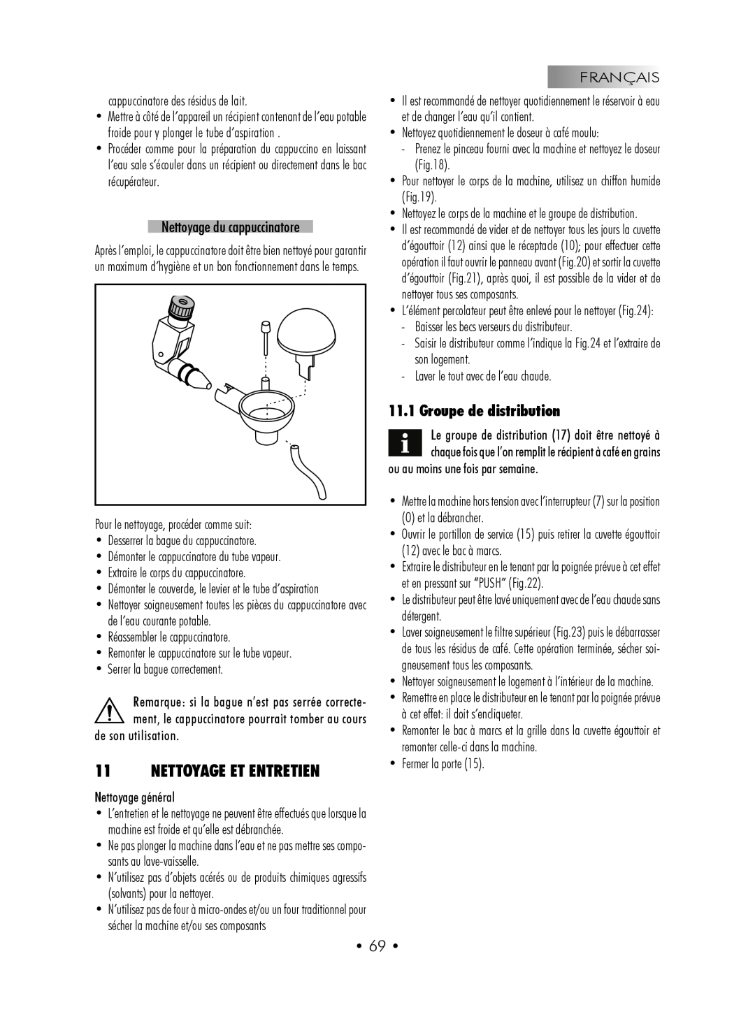 Gaggia SUP027YDR manual Nettoyage Et Entretien, Groupe de distribution 