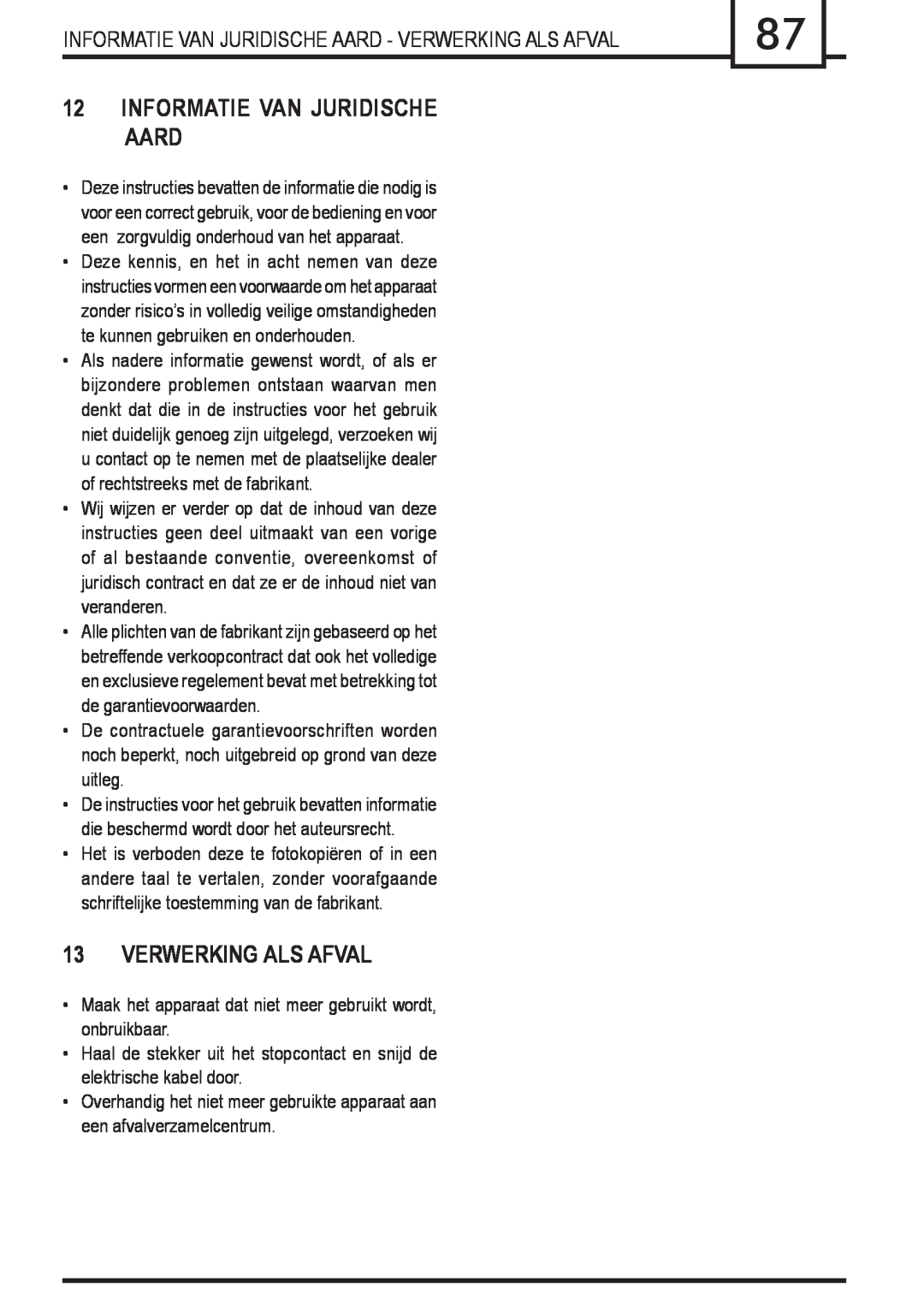 Gaggia Syncrony manual Informatie Van Juridische Aard, Verwerking Als Afval 