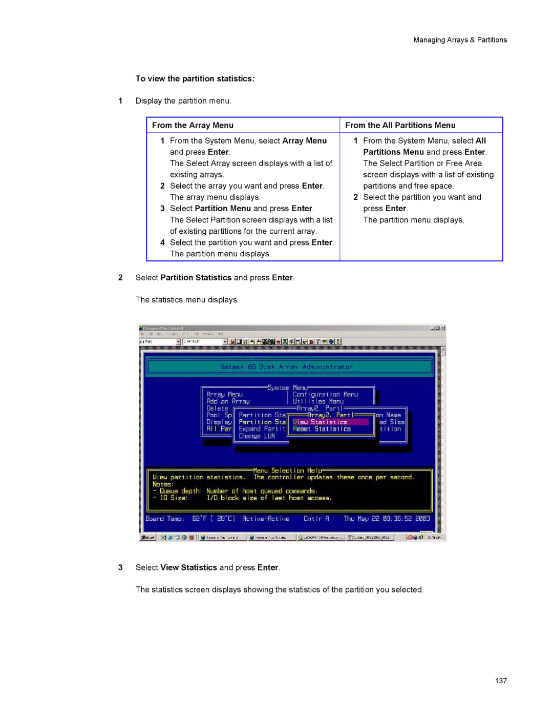 Galaxy Metal Gear 65 manual To view the partition statistics 