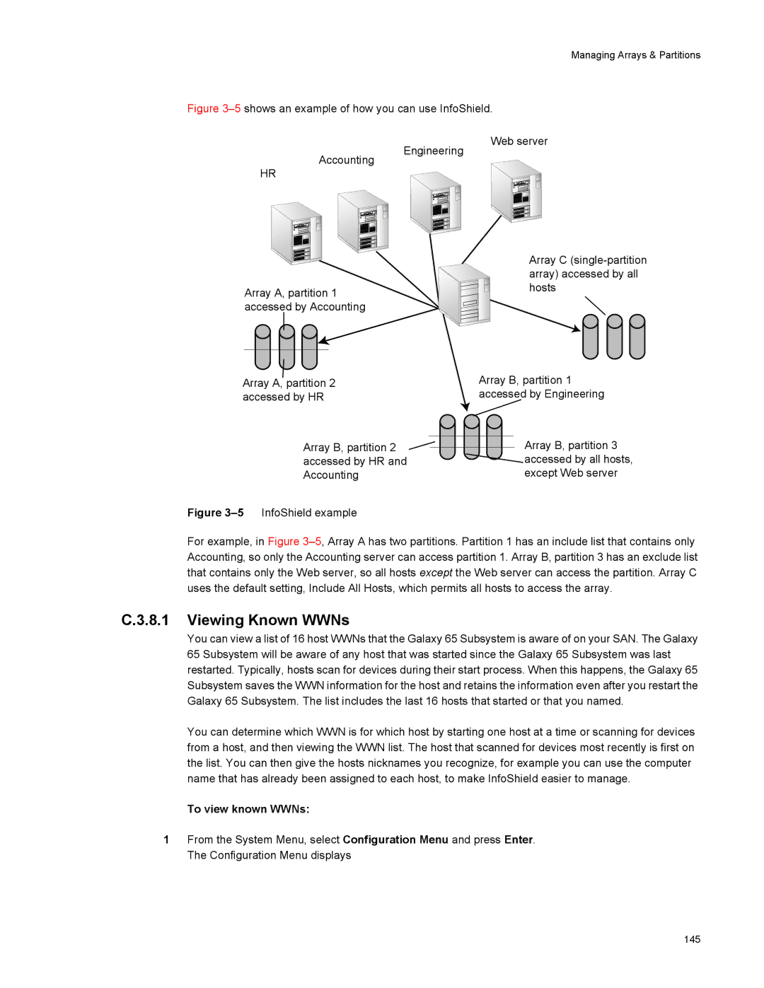 Galaxy Metal Gear 65 manual 5InfoShield example, To view known WWNs 