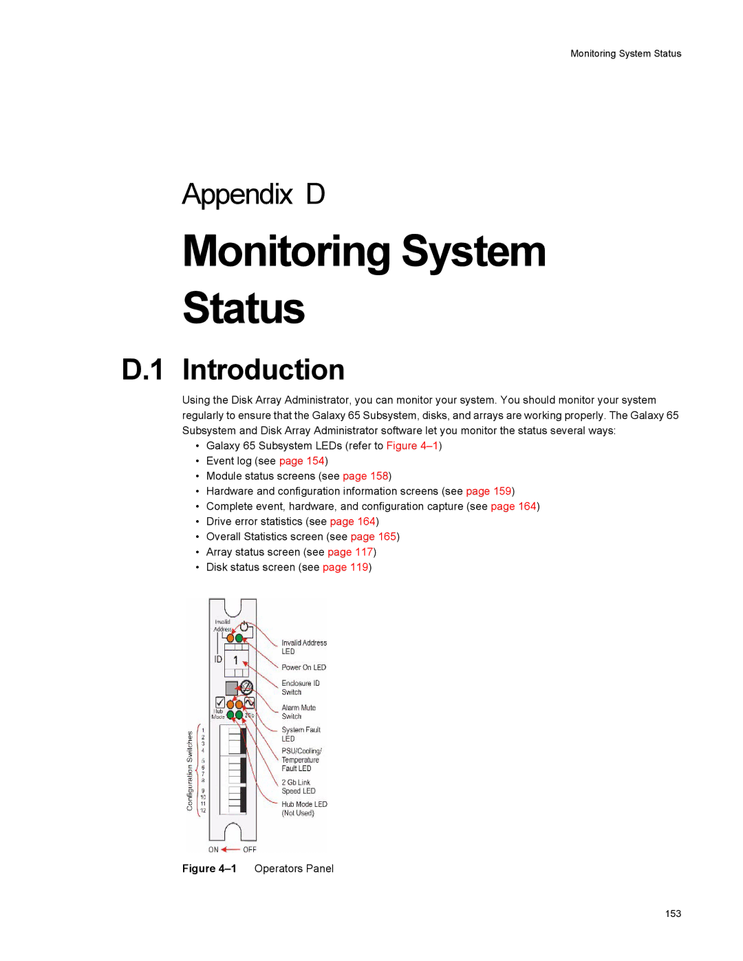 Galaxy Metal Gear 65 manual Monitoring System Status, Introduction 