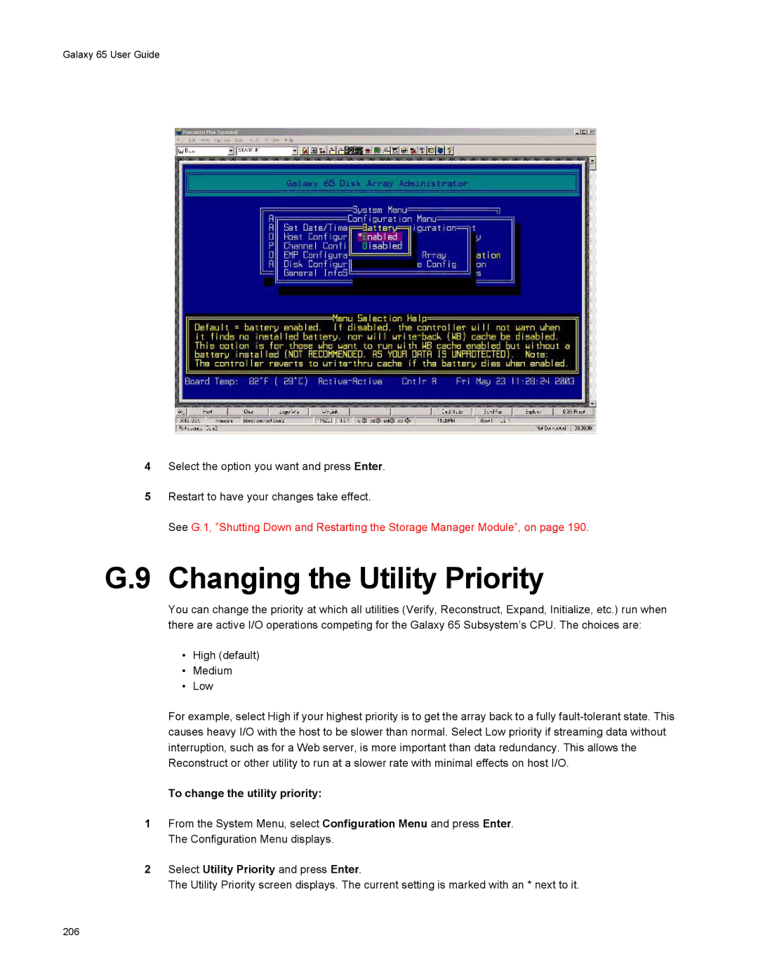 Galaxy Metal Gear 65 manual To change the utility priority, Select Utility Priority and press Enter 