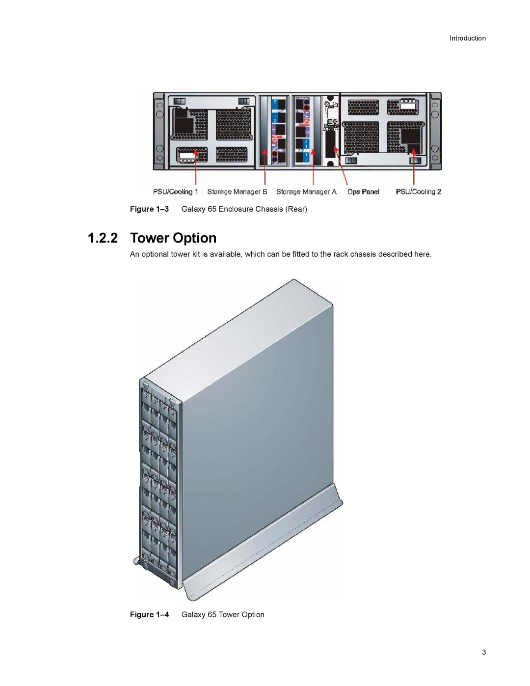 Galaxy Metal Gear manual Tower Option, 3Galaxy 65 Enclosure Chassis Rear 