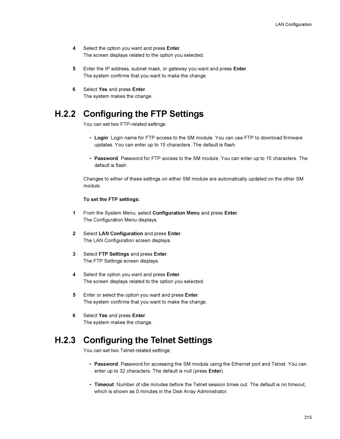 Galaxy Metal Gear 65 manual Configuring the FTP Settings, Configuring the Telnet Settings, To set the FTP settings 