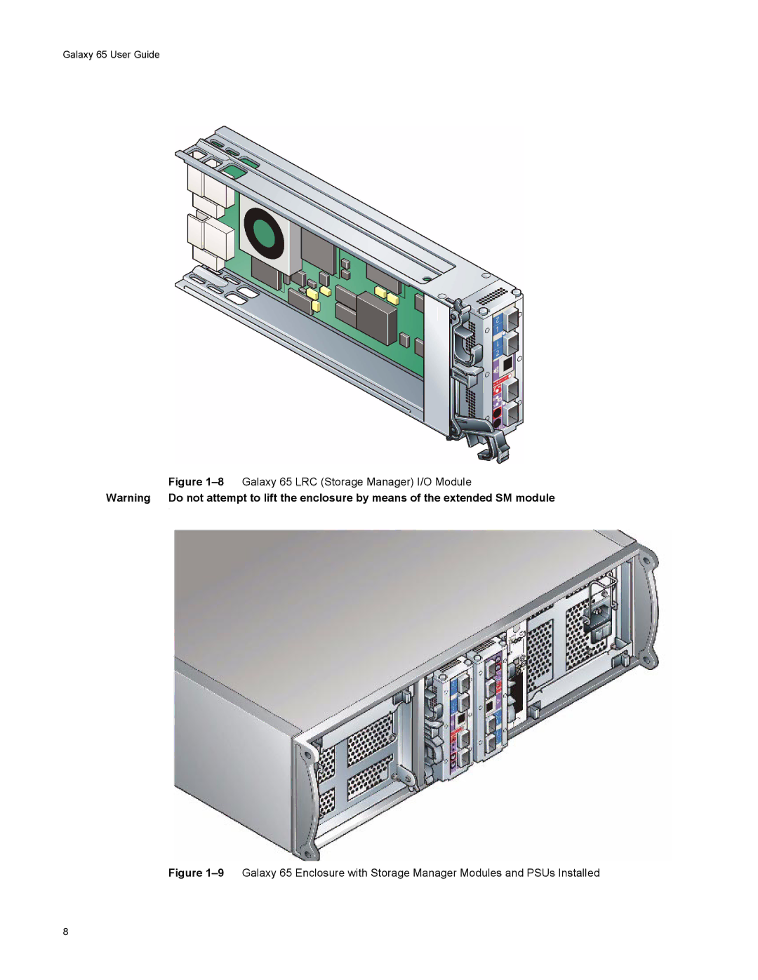 Galaxy Metal Gear manual 8Galaxy 65 LRC Storage Manager I/O Module 