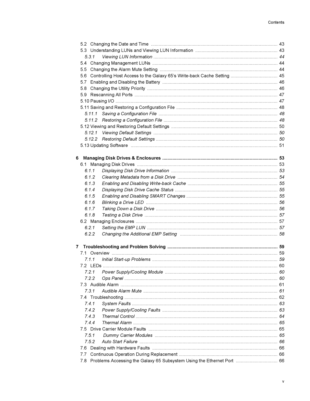 Galaxy Metal Gear 65 manual Managing Disk Drives & Enclosures, Troubleshooting and Problem Solving 