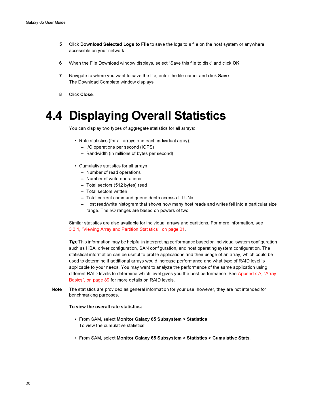 Galaxy Metal Gear 65 manual Displaying Overall Statistics 