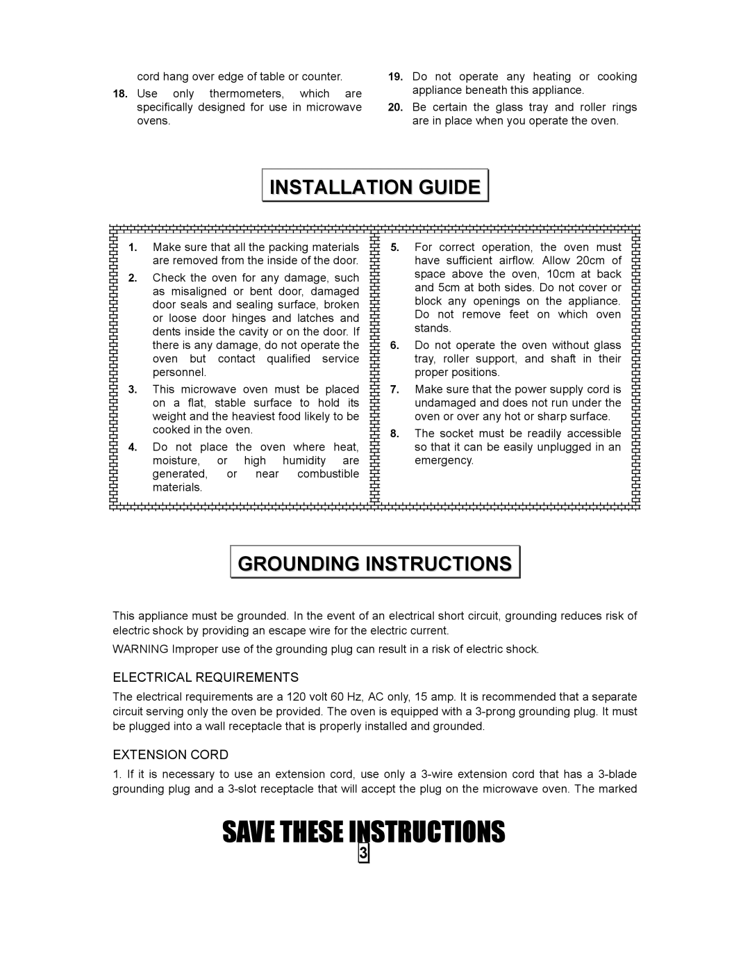 Galaxy Metal Gear 87040 user manual Installation Guide, Grounding Instructions 